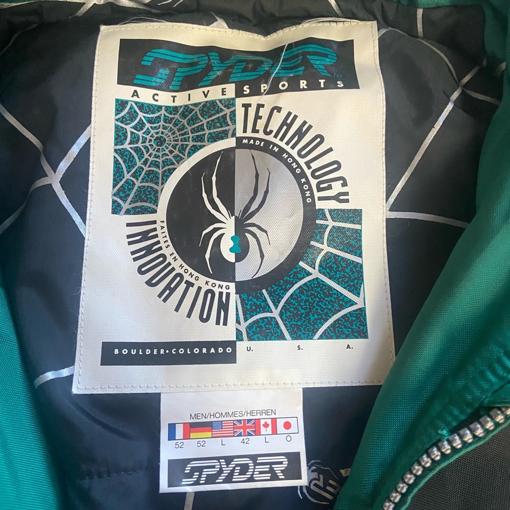 Vintage Spyder Sz L Men's Green Performance Jacket/ Ski Jacket - Picture 2 of 16